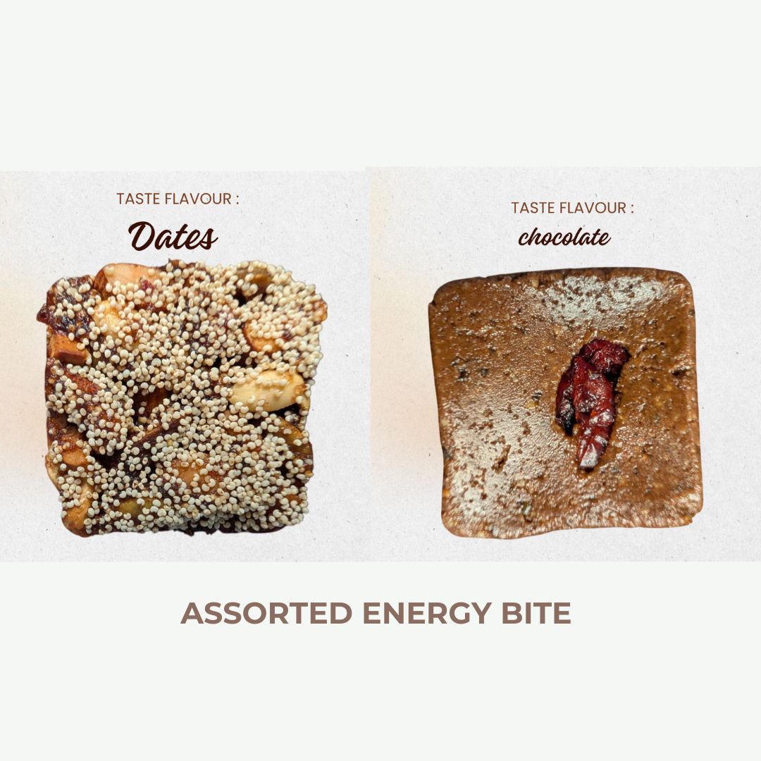 Assorted energy bite - 6 pc Date and nut, 6 pc Dark chocolate